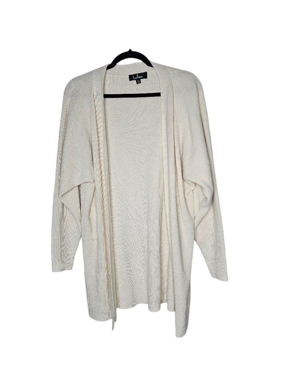 Lulus Size XS Cream Ivory Comfy Open Front Cardigan Sweater Ribbed Knit